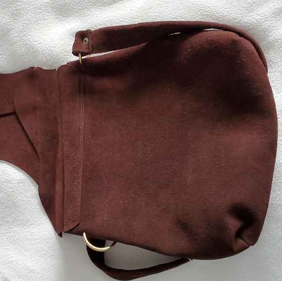 SOLD Burlington Brown Suede Asymmetrical Purse - Picture 9 of 12